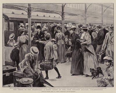 The Crisis in the Transvaal, a Daily Scene at the Park Railway Station, Johannesburg by Frank Dadd